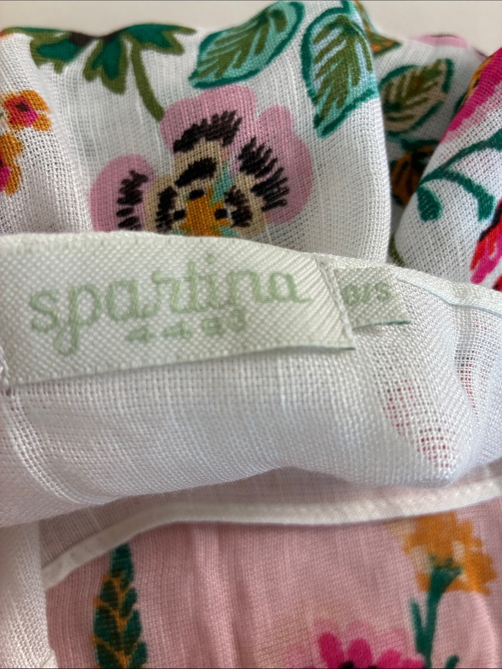 Spartina Floral Light Pink Ombre Shawl with Fringe - Picture 13 of 13